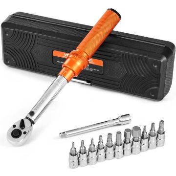 Click sukimo momento raktų rinkinys 1/4", 20–200 lbf-in, dviračiams, oranžinis