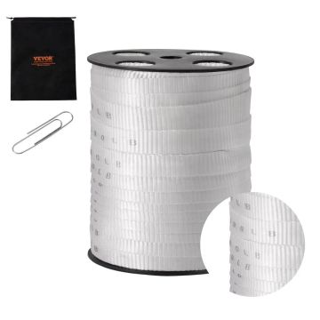 Poliesterio tempimo juosta, 3/4 colio x 265 pėdų, balta, 2500 svarų apkrova