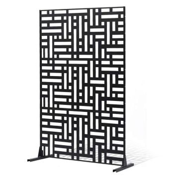 Metalinė lauko privatumo užtvara, 47x76", 3 panelių, juoda