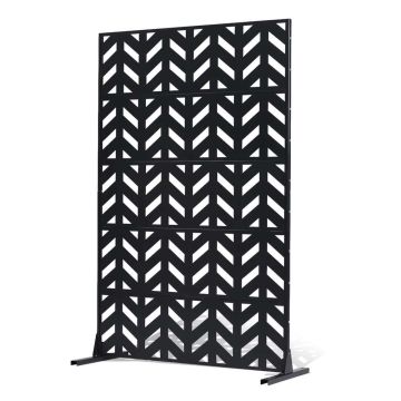 Metalinė 5 panelių privatumo užtvara, 47"x72", juoda