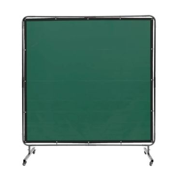 Suvirinimo ekranas su rėmu, 1,8x1,8 m, žalias, vinilo, ratukai
