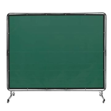 Suvirinimo ekranas su rėmu, 1,83x2,44 m, žalias, vinilo, su ratukais