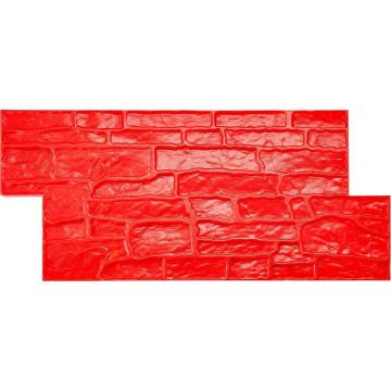 Betoninių antspaudų kilimėlis, 28x12x0,6 cm, raudonas, akmens ir skalūno tekstūra
