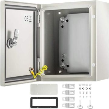 NEMA 4X plieninė elektros dėžutė 25x20x15 cm IP66 atspari vandeniui