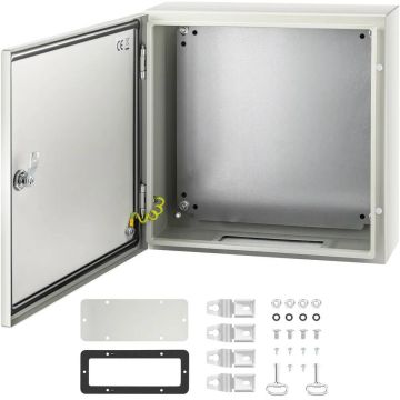 NEMA 4X plieninė elektros dėžutė 40x40x15 cm, IP66 atspari vandeniui ir dulkėms