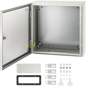 NEMA 4X plieninė elektros dėžutė, 50x50x15 cm, IP66, atspari vandeniui ir dulkėms, lauko/vidui