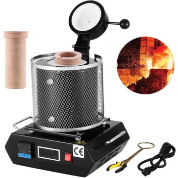 Elektrinė aukso lydymo krosnis 1350 W su keraminiu tigliu, 3 kg