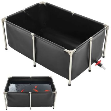 Drobinis antžeminis PVC žuvų tvenkinys 126,8 gal juodas
