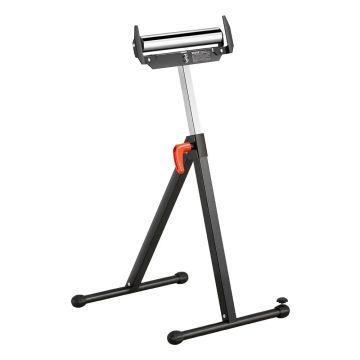 Ritininis stovas su poliruoto plieno ritine, reguliuojamas aukštis 69–109 cm, keliamoji galia 113 kg