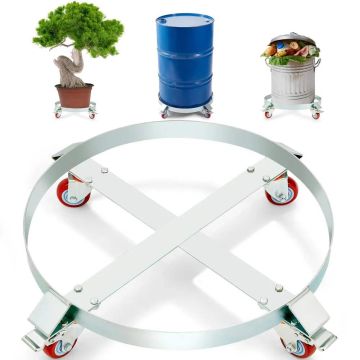 Sunkiųjų statinių vežimėlis, 208 L, 454 kg, plieninis, 4 ratukai