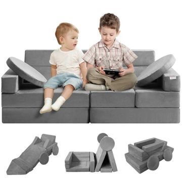 Modulinė vaikų žaislinė sofa, 15 dalių, 25D kempinė