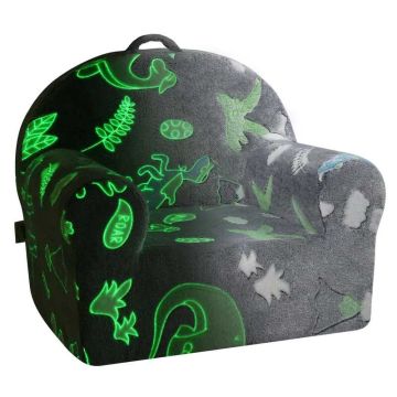 Vaikiška kėdė, fotelis, sofa-lova, pilka, šviečianti tamsoje