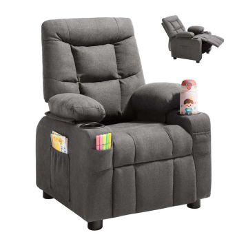 Vaikiška reguliuojama atlošiama kėdė su laikikliais, pilka