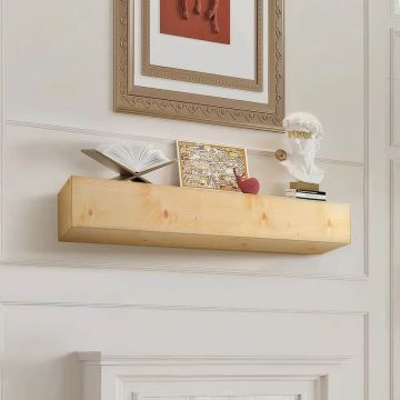 Каминная полка, натуральное дерево, 72 x 8 x 5 дюймов, в деревенском стиле.