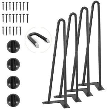 Metalinių baldų kojelės 406,4 mm su guminėmis apsaugomis, 226,8 kg, 4 vnt.