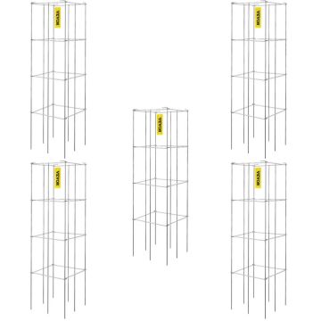 Pomidorų narveliai bokšteliai, PVC plienas, 29,8x29,8x117,5 cm, 5 vnt.
