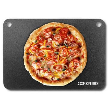 Форма для выпечки пиццы из углеродистой стали, 20x14x3/8 дюймов, нержавеющая сталь.