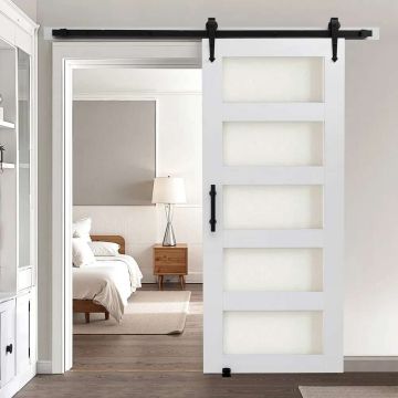 Stumdomos tvarto durys 914x2134 mm, MDF, stiklas, PVC paviršius