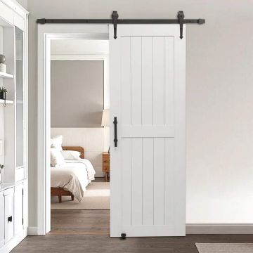 Stumdomos tvarto durys, 762x2134 mm, MDF, PVC paviršius, su furnitūra