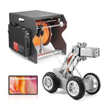 Kanalizacijos vamzdžių tikrinimo robotas su kamera, 60 m ilgio vamzdynams