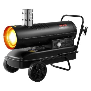 20 kW priverstinio oro dyzelinis žibalinis nešiojamas šildytuvas su ratukais, juodas