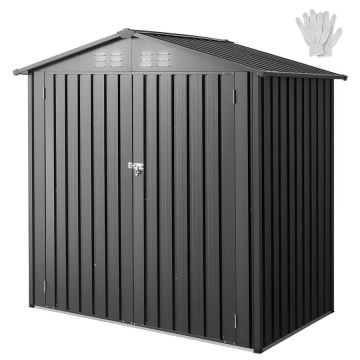 Metalinis lauko sodo sandėliukas 1860x1210x1841 mm su rakinamomis durimis ir žaliuzėmis