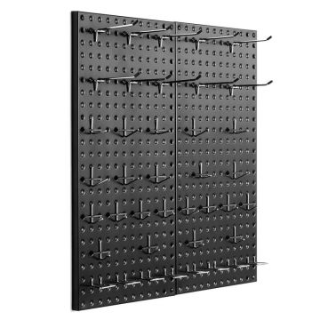 Metalinė perforuota lenta su priedais, 24x12", juoda