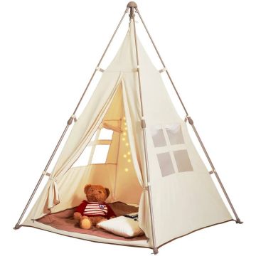 Vaikiška tipi žaidimų palapinė 1-5 m., sulankstoma, smėlio spalvos