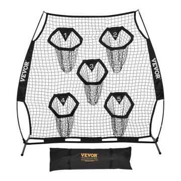 Futbolo treniruoklio metimo tinklas 1828,8x1828,8 mm su 5 taikinių kišenėmis