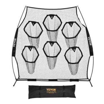 Futbolo treniruoklio metimo tinklas 2438x2438 mm su 6 taikinių kišenėmis
