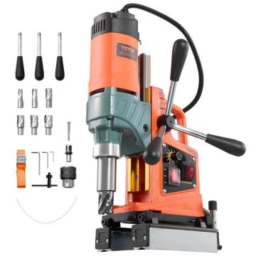 Magnetinės gręžimo staklės, 1400 W, 50 mm, 0–850 aps./min, 6 karūnos