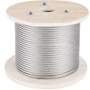 316 nerūdijančio plieno trosas 5/32" 1x19, 500 pėdų, 3300 svarų atsparumo