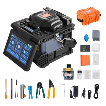 Šviesolaidžių sujungimo mašina su 6 varikliais ir 5” LCD ekranu, 7800 mah baterija, 3in1 laikiklis, SM mm DS NZDS