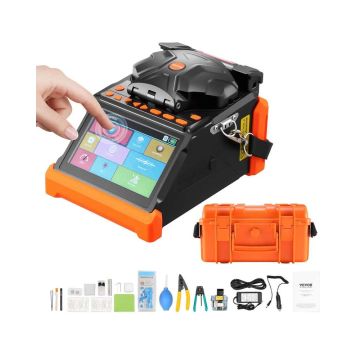 Šviesolaidžių sujungimo įrenginys su 6 varikliais, 5" jutikliniu ekranu, 7800 mah baterija, SM/MM/DS/NZDS