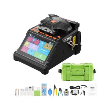 Šviesolaidžių sujungimo įrenginys su 6 varikliais, 5" LCD, 7800 mah baterija, optinių skaidulų sujungiklis SM/MM