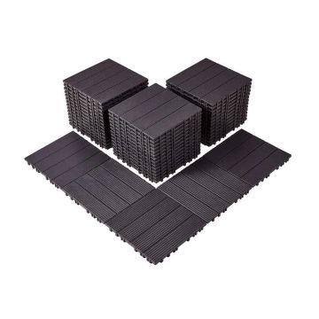 Sujungiamos plastikinės terasos plytelės, 54 vnt., 12"x12", tamsiai rudos