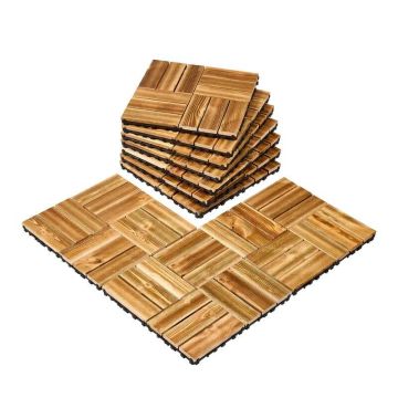 Sujungiamos medinės terasos plytelės, 12"x12", 10 vnt. pak.