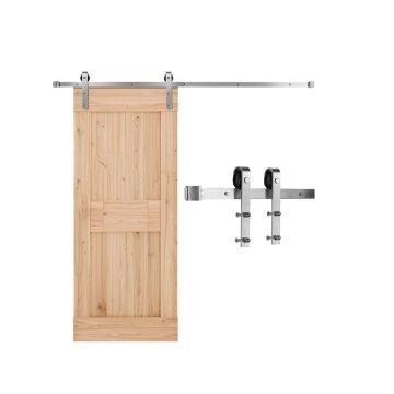 Stumdomų tvarto durų furnitūros komplektas, 6ft, sidabro spalva, 330 svarų keliamoji galia