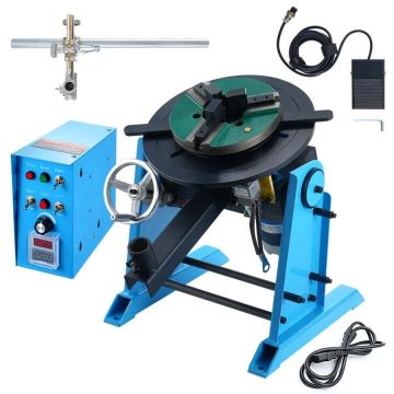 Rotacinis suvirinimo sukimo stalas 30 kg, 0–90°, 1–12 aps./min., 80 W, 12,4" 3 žandikaulių griebtuvas
