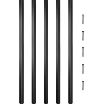 Aliuminio lydinio terasos turėklai, kvadratiniai, 26"x0,75" su varžtais, medinėms ir kompozicinėms terasoms