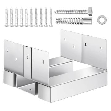 6x6 betoninis stulpų pagrindas, cinkuotas anglinio plieno laikiklis, 10 vnt., vidinis dydis 139,5x141,5 mm