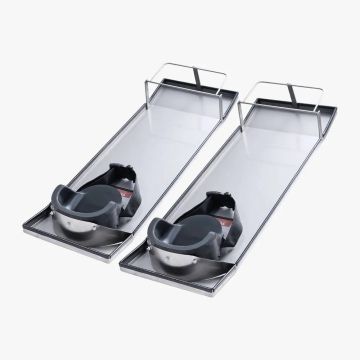 Betoninės kelių lentos iš nerūdijančio plieno, 30'' x 10'' su slankikliais ir dirželiais