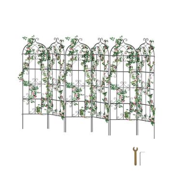 Sodo grotelių rinkinys vijokliniams augalams, 71x20 cm, nerūdijančio metalo, 6 vnt.