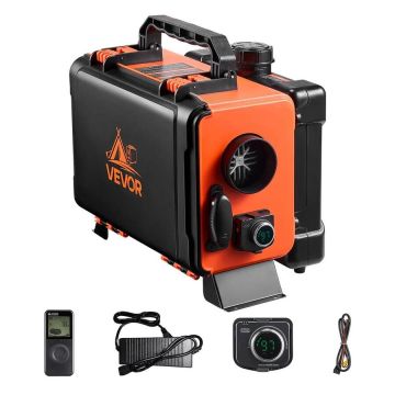 Nešiojamas dyzelinis šildytuvas 8 kW su LCD ekranu ir nuotoliniu valdymu, 12/24 V, 4,5 L bakas