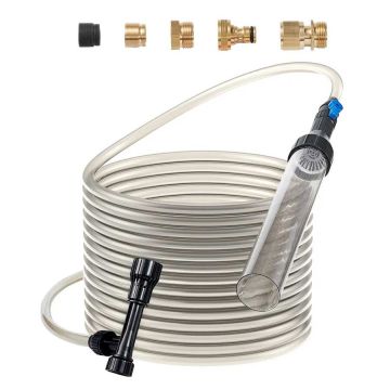 Akvariumo žvyro ir dulkių siurblys su PVC žarna, 25 pėdų, 3 adapteriai