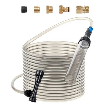 Akvariumo žvyro siurblys su PVC žarna ir adapteriais, sifonas
