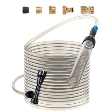Akvariumo žvyro sifoninis siurblys su PVC žarna ir adapteriais