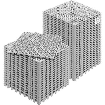 Modulinės neslystančios PVC grindų plytelės, 30x30 cm, 50 vnt., pilkos