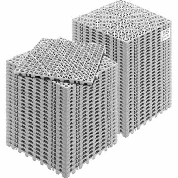 Modulinės drenažo grindų plytelės, 55 vnt., 30x30 cm, pilkos PVC