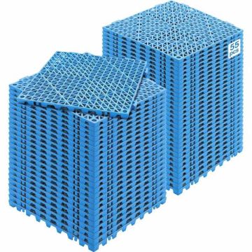 Modulinės minkštos PVC drenažo grindų plytelės, 30x30 cm, mėlynos, 55 vnt.